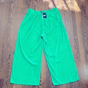 DKNY crinkle wide leg stretch pants